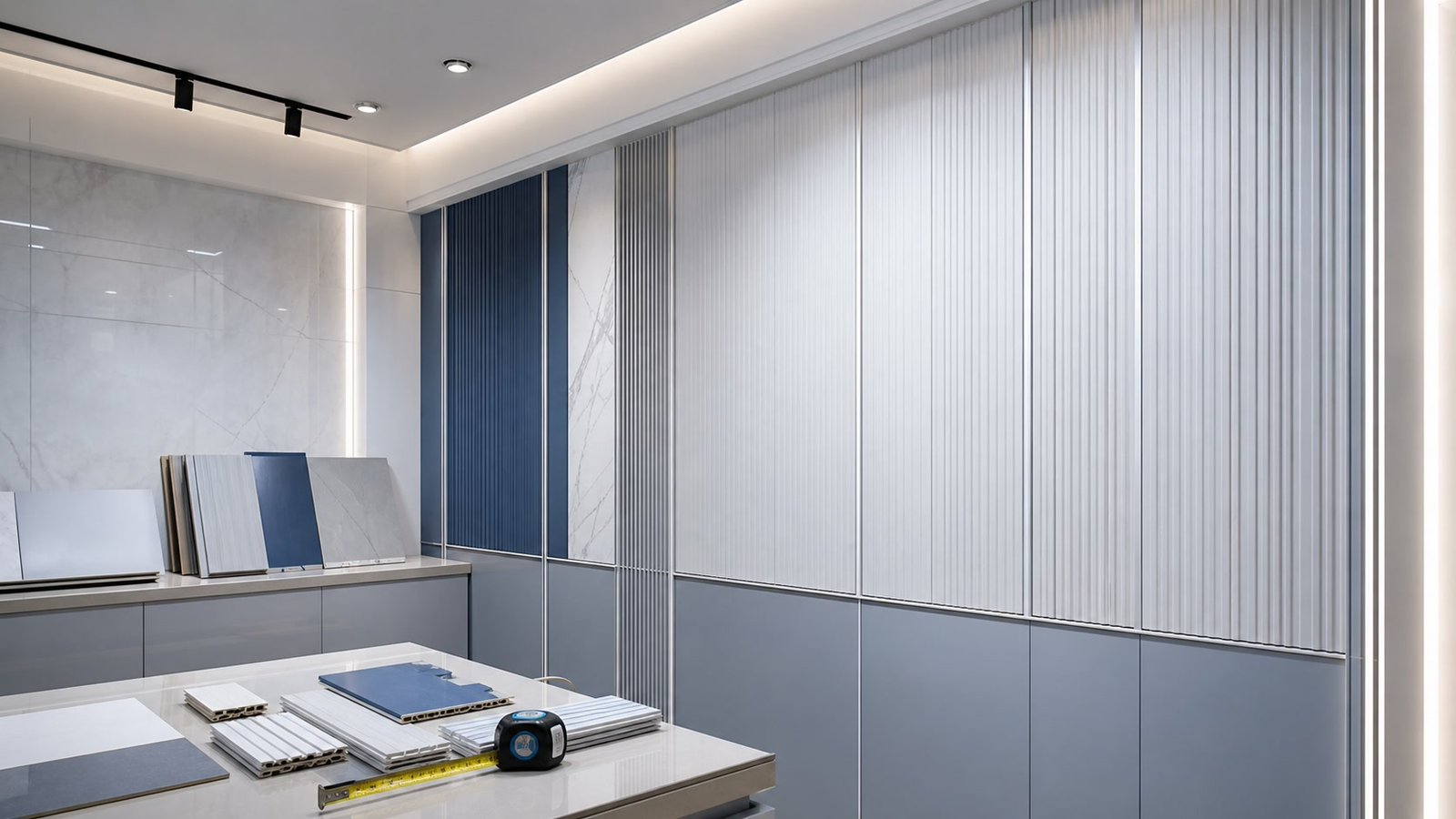 Showroom Dexin Construct cu mostre de panouri și profile