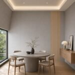 Autocolant PVC Subțire 1805 ca accent de 45–60 cm lângă placa PVC Bej lăptos într-un dining contemporan