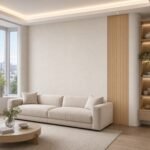 Autocolant PVC Subțire Lemn 5 ca accent de 45–60 cm lângă placa PVC In într-un living contemporan