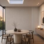 Autocolant PVC Subțire gri ca accent de 45–60 cm lângă placa PVC Dans într-un dining contemporan
