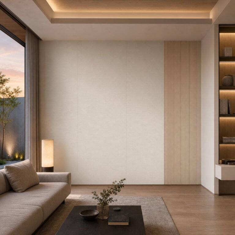 Autocolant PVC Subțire pară ca accent de 45–60 cm lângă placa PVC Model plus într-un living contemporan