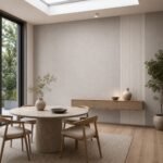 Autocolant PVC Subțire mătase ca accent de 45–60 cm lângă placa PVC Bec într-un dining contemporan