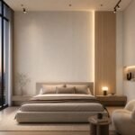 Autocolant PVC Gros 1809 ca accent de 45–60 cm lângă placa PVC In într-un bedroom contemporan