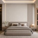 Autocolant PVC Gros pară ca accent de 45–60 cm lângă placa PVC Model plus într-un bedroom contemporan