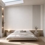 Placă PVC Alb lăptos cu accent autocolant PVC Subțire gri într-un bedroom contemporan