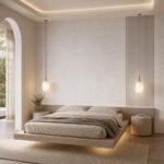 Placă PVC Multe flori cu accent autocolant PVC Gros gri într-un bedroom contemporan