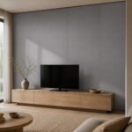 Placă PVC decorativă bej lăptos - perete living