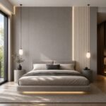 Placă PVC Aur-negru cu accent autocolant PVC Subțire mătase într-un bedroom contemporan