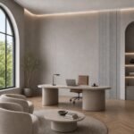 Placă PVC Aur-negru cu accent autocolant PVC Gros gri într-un office contemporan
