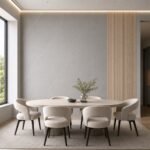 Placă PVC Nisip gri cu accent autocolant PVC Subțire 1809 într-un dining contemporan
