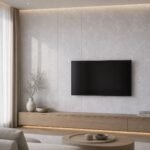 Placă PVC decorativă albastru-gri - perete living