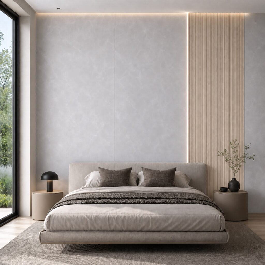 Plăci decorative PVC într-un living modern
