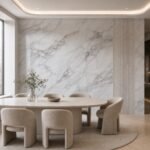 Placă PVC Vulpe argintie cu accent autocolant PVC Subțire gri într-un dining contemporan