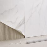 Placă PVC decorativă burtă de pește albă - detaliu de montaj