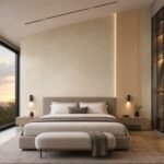 Placă PVC Jad alb cu accent autocolant PVC Subțire 1805 într-un bedroom contemporan