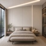 Placă PVC In cu accent autocolant PVC Gros pară într-un bedroom contemporan