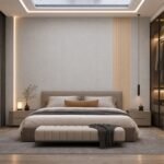 Placă PVC Bec cu accent autocolant PVC Subțire 1805 într-un bedroom contemporan