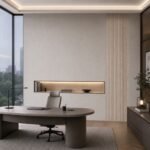 Placă PVC Bec cu accent autocolant PVC Subțire 1812 într-un office contemporan