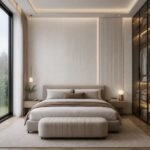 Placă PVC Argint cu accent autocolant PVC Gros 1812 într-un bedroom contemporan