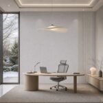 Placă PVC Stele cu accent autocolant PVC Subțire gri într-un office contemporan