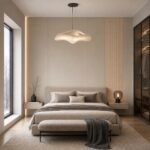 Placă PVC Platină cu accent autocolant PVC Subțire Lemn 5 într-un bedroom contemporan