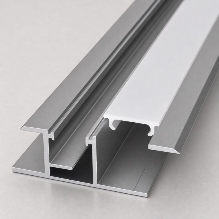 Profil aluminiu gri cu LED - detaliu profil