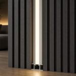 Profil aluminiu gri cu LED - montaj vertical