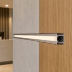 Profil aluminiu gri cu LED - montaj orizontal