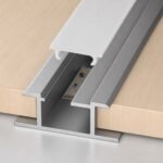 Profil aluminiu gri cu LED - detaliu de montaj