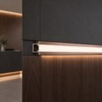 Profil aluminiu aur roz cu LED - montaj orizontal
