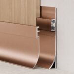 Profil aluminiu plintă aur roz cu LED - detaliu de montaj