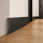 Profil aluminiu negru periat 8 cm - montaj în hol