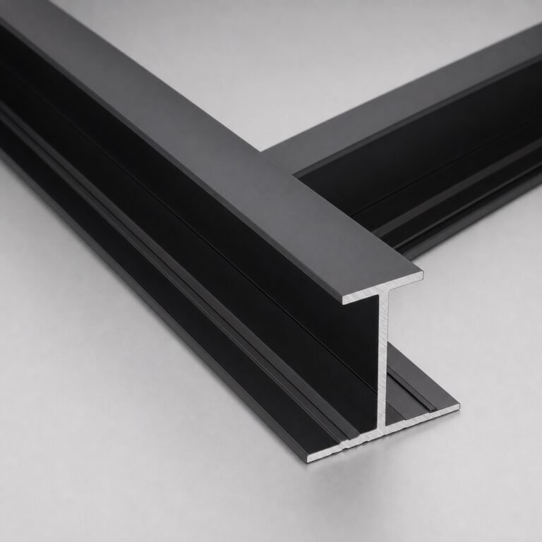 Profil aluminiu negru simplu 8 cm - detaliu profil