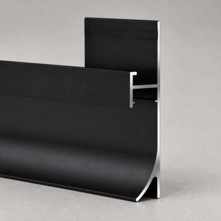 Profil aluminiu plintă negru cu LED - detaliu profil