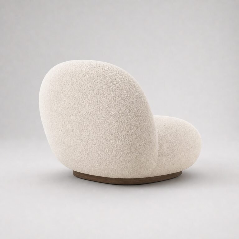 Fotoliu lounge sculptural Nube cu profil jos – perspectivă posterioară generată