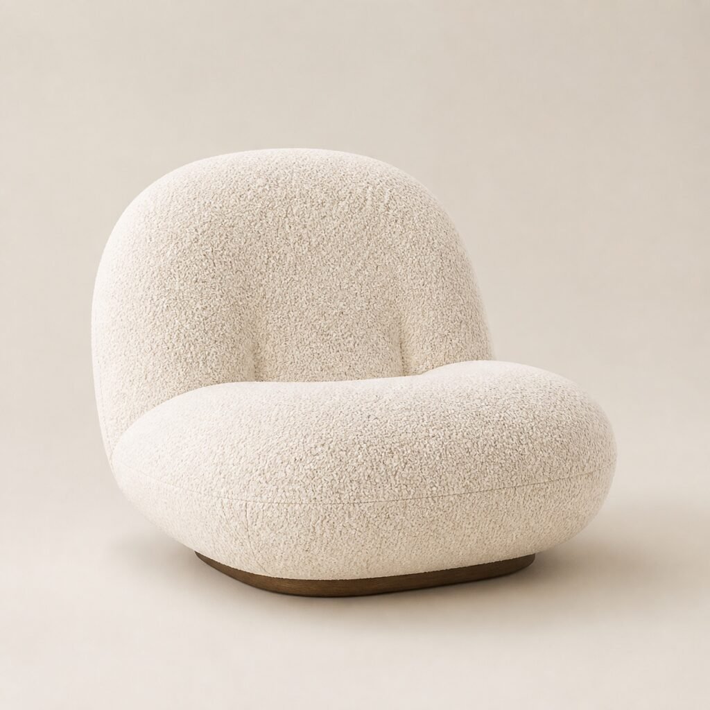 Fotoliu lounge sculptural Nube cu profil jos – imagine principală generată