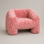 Fotoliu de accent Flora cu petale textile – imagine principală generată