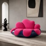 Canapea lounge Bloom cu module tip petală – ambient contemporan generat