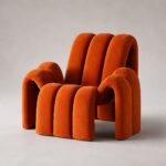 Fotoliu de accent Arco cu volume tubulare – imagine principală generată