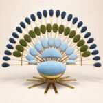 Fotoliu de accent Pavo cu spătar radial – imagine principală generată