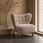 Fotoliu lounge Favo cu spătar în aripi – ambient contemporan de lectură generat