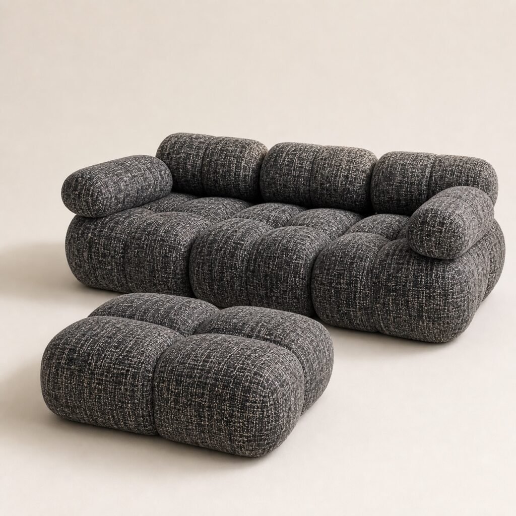 Canapea lounge modulară Cubo cu taburet – imagine principală generată