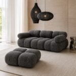 Canapea lounge modulară Cubo cu taburet – ambient contemporan de lounge generat