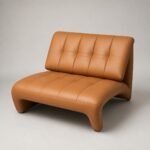 Fotoliu lounge Sella din piele cognac – imagine principală generată