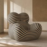Fotoliu lounge Zebra cu spătar bilobat – ambient contemporan generat