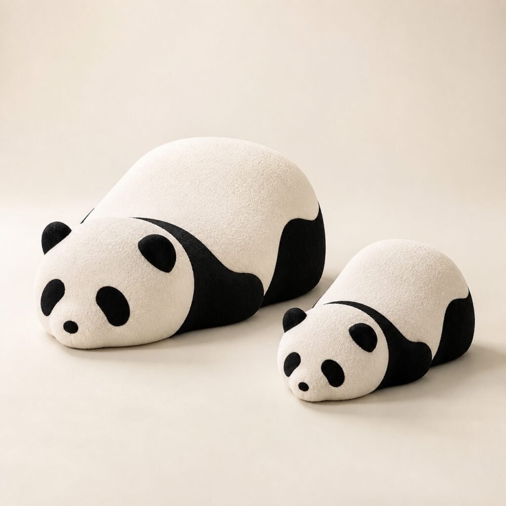 Set șezlonguri de podea Panda în două dimensiuni – imagine principală generată