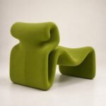 Fotoliu lounge Ribbon cu structură pliată – vedere posterioară generată