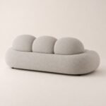 Canapea lounge Nube cu volume sculpturale – vedere posterioară generată