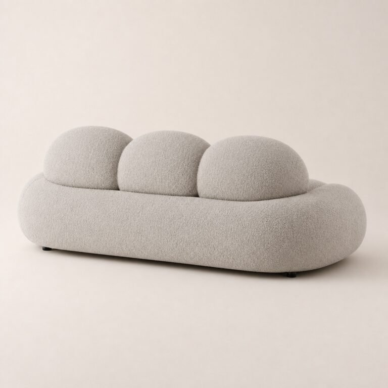 Canapea lounge Nube cu volume sculpturale – vedere posterioară generată