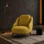 Fotoliu lounge Folia cu aripi laterale – ambient contemporan generat